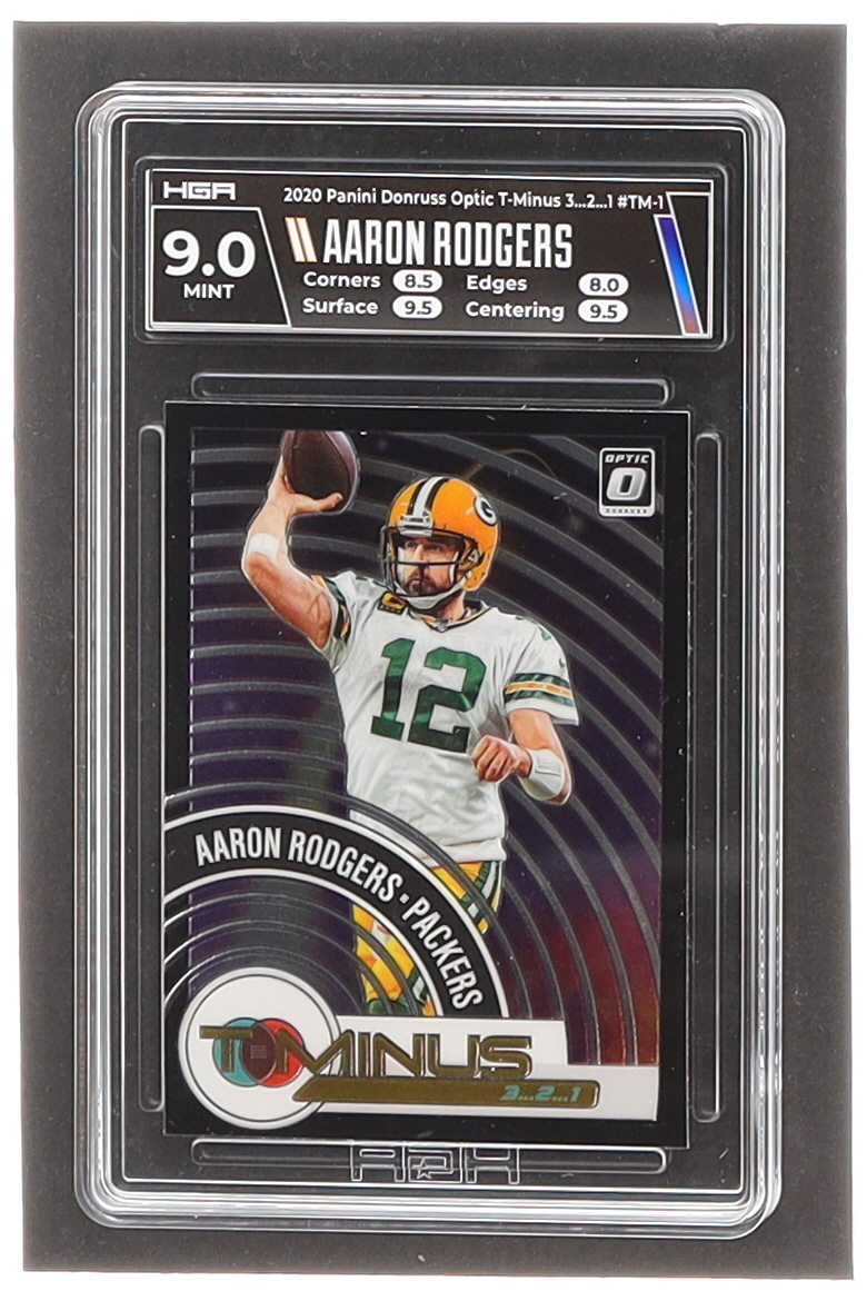 Aaron Rodgers 2020 Donruss Optic T-Minus 3 2 1 #1 (HGA 9) at PristineAuction.com Aaron Rodgers 2020 Donruss Optic T-Minus 3 2 1 #1 (HGA 9) at PristineAuction.com