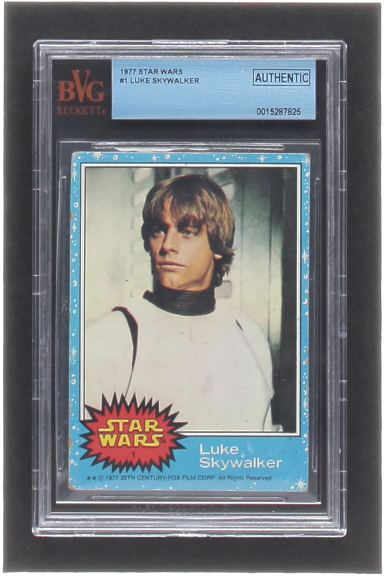 Luke Skywalker 1977 Topps Star Wars #1 (BVG) at PristineAuction.com Luke Skywalker 1977 Topps Star Wars #1 (BVG) at PristineAuction.com