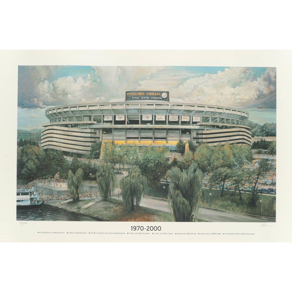 Steelers '19702000' Notable Statistics Lithograph Pristine Auction