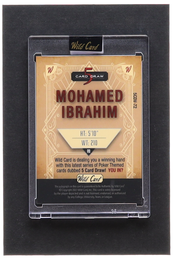 Mohamed Ibrahim 2023 Wild Card 5 Card Draw Autographs Blue #5CDV72 #1/1 ...