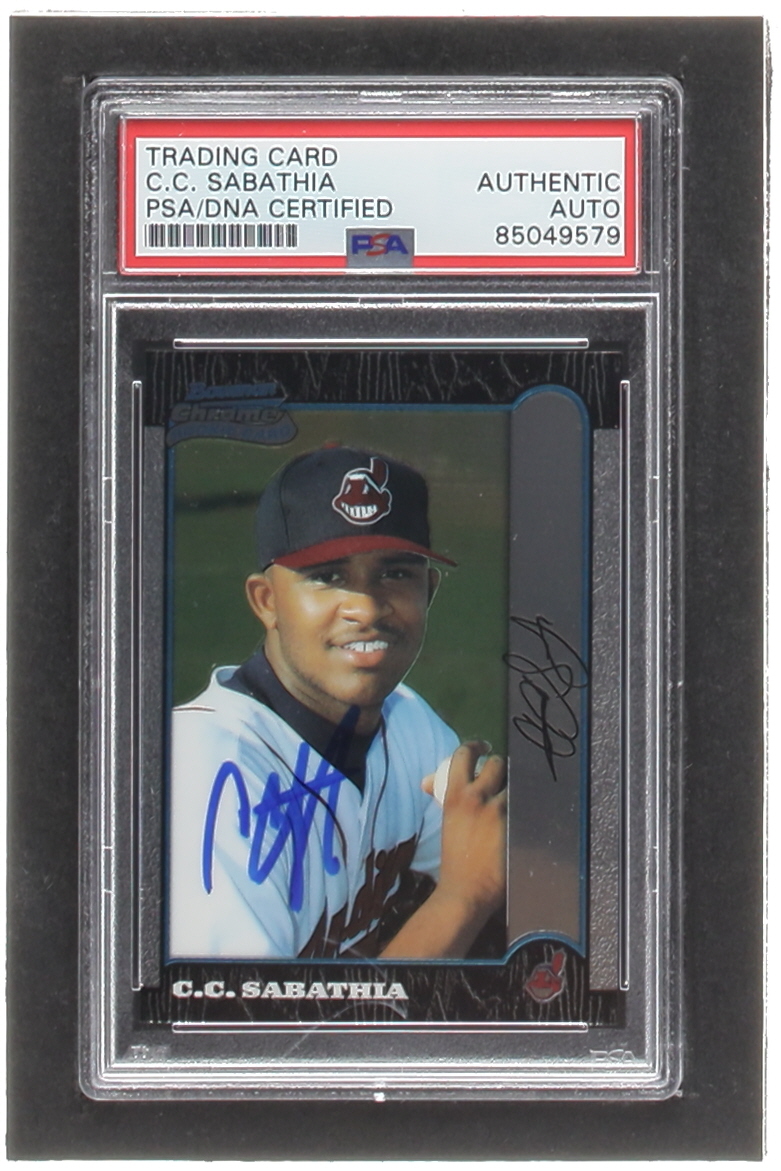C.C. Sabathia Signed 1999 Bowman Chrome #344 RC (PSA) at PristineAuction.com C.C. Sabathia Signed 1999 Bowman Chrome #344 RC (PSA) at PristineAuction.com