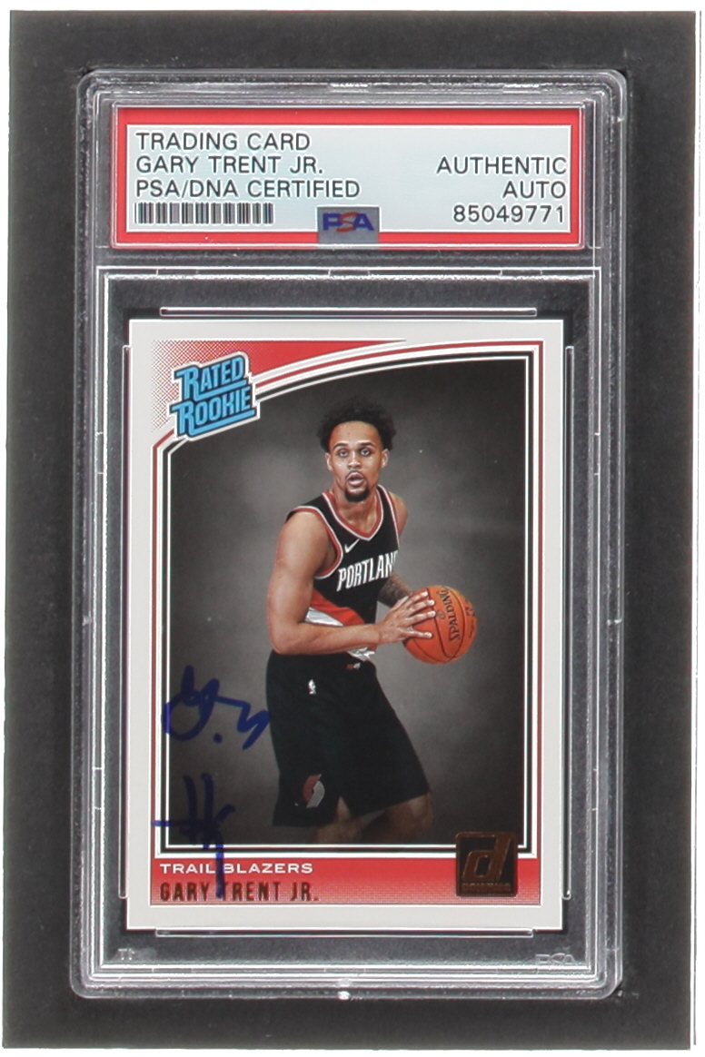 Gary Trent Jr. Signed 2018-19 Donruss #199 RR RC (PSA) at PristineAuction.com Gary Trent Jr. Signed 2018-19 Donruss #199 RR RC (PSA) at PristineAuction.com