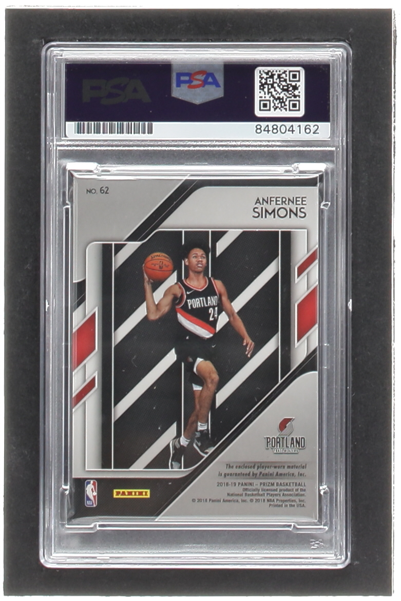 Anfernee Simons Signed 2018-19 Panini Prizm Sensational Swatches #62 RC (PSA | Auto 10) at PristineAuction.com Anfernee Simons Signed 2018-19 Panini Prizm Sensational Swatches #62 RC (PSA | Auto 10) at PristineAuction.com