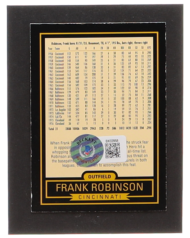 Frank Robinson 1999 Hillshire Farms Home Run Heroes Autographs #3 (Beckett) at PristineAuction.com Frank Robinson 1999 Hillshire Farms Home Run Heroes Autographs #3 (Beckett) at PristineAuction.com