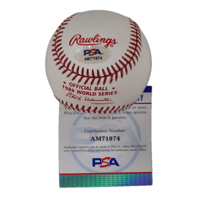 Alan Trammell Signed 1984 World Series Baseball Inscribed "84 WS MVP" (PSA) at PristineAuction.com Alan Trammell Signed 1984 World Series Baseball Inscribed "84 WS MVP" (PSA) at PristineAuction.com