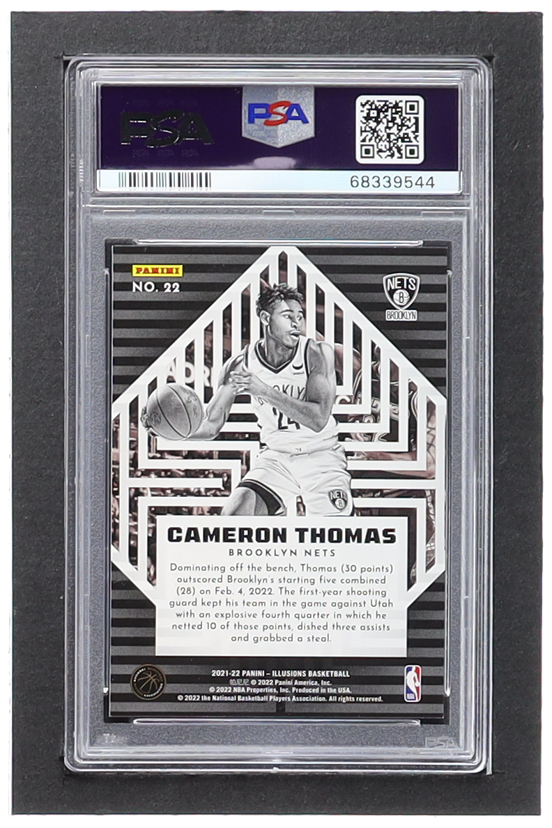 Cameron Thomas 2021-22 Panini Illusions Instant Impact #22 RC (PSA 9) at PristineAuction.com Cameron Thomas 2021-22 Panini Illusions Instant Impact #22 RC (PSA 9) at PristineAuction.com