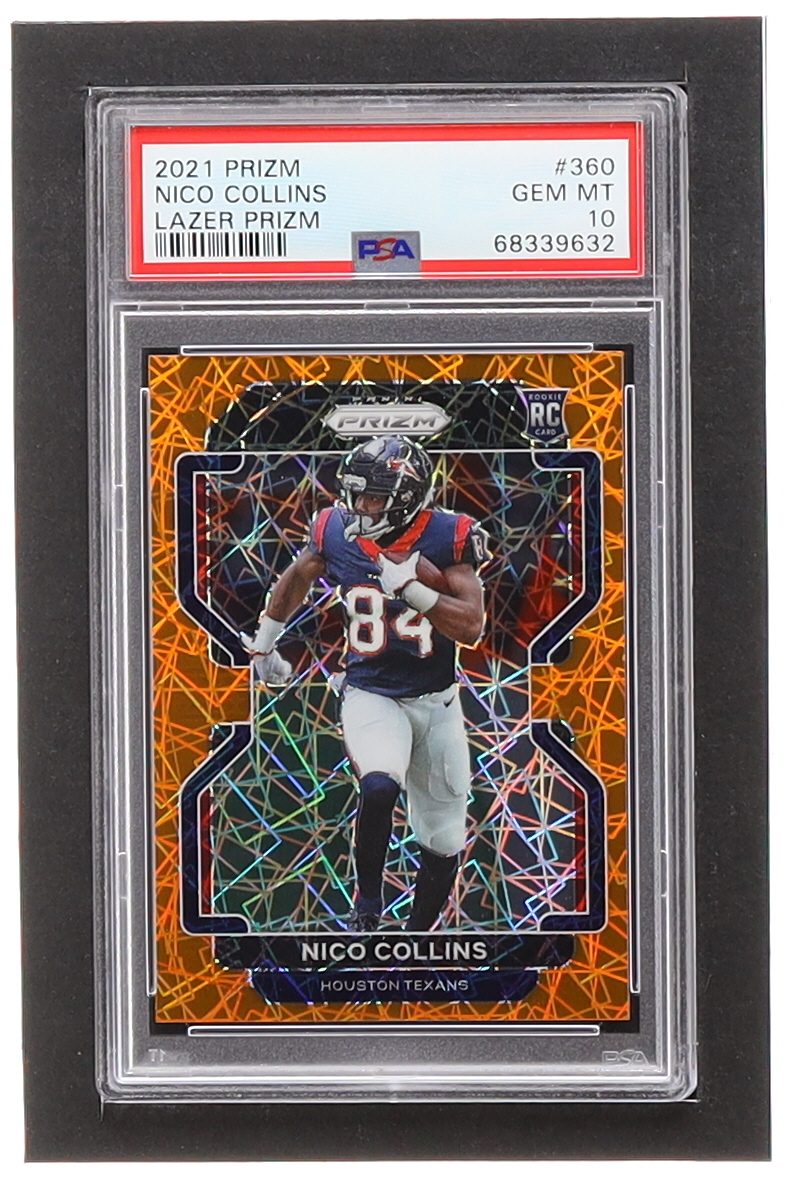 Nico Collins 2021 Panini Prizm Prizms Lazer #360 RC (PSA 10) at PristineAuction.com Nico Collins 2021 Panini Prizm Prizms Lazer #360 RC (PSA 10) at PristineAuction.com