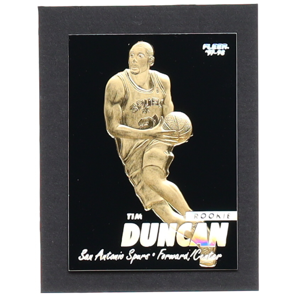 Tim Duncan 1997-98 Fleer Black Gold 23Kt Gold RC at PristineAuction.com