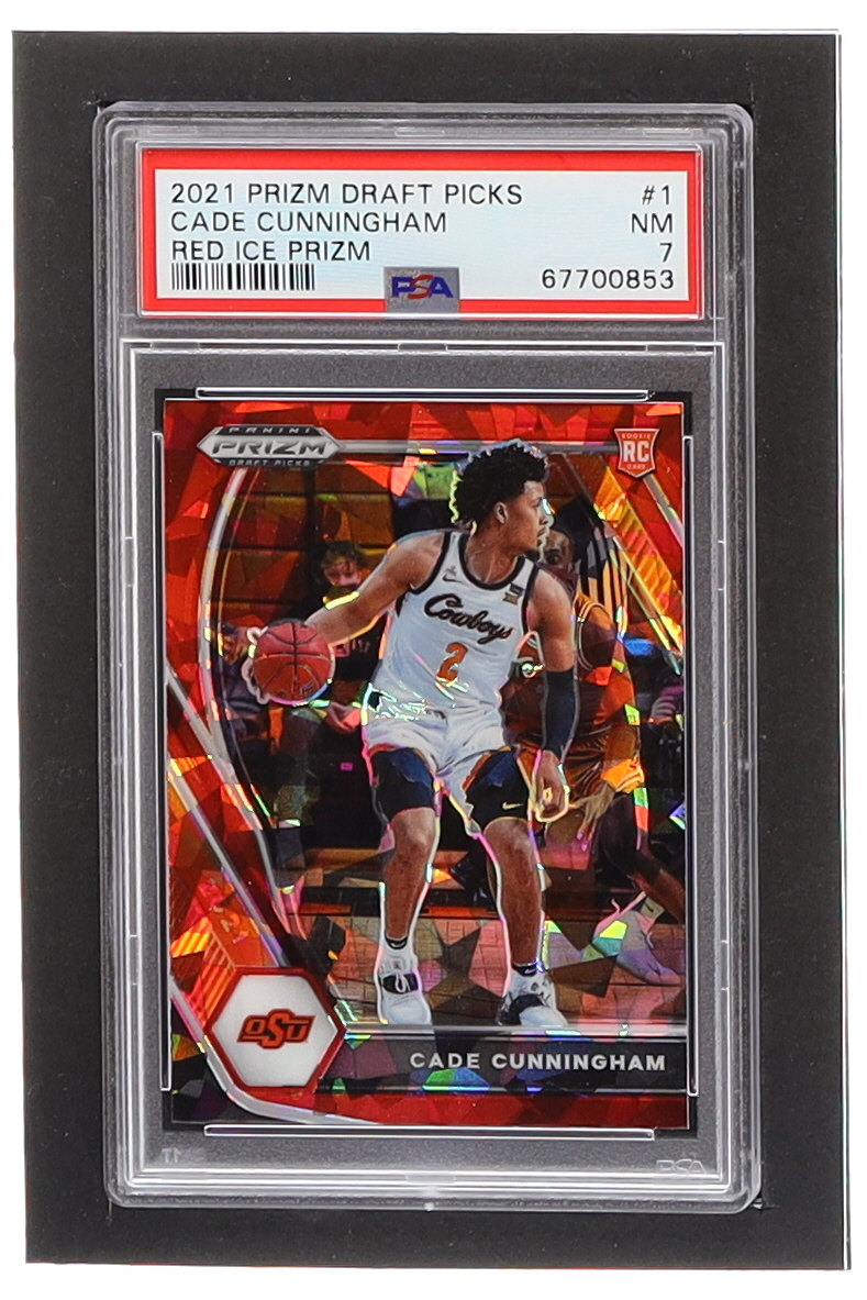 Cade Cunningham 2021-22 Panini Prizm Draft Picks Prizms Red Ice #1 RC (PSA 7) at PristineAuction.com Cade Cunningham 2021-22 Panini Prizm Draft Picks Prizms Red Ice #1 RC (PSA 7) at PristineAuction.com