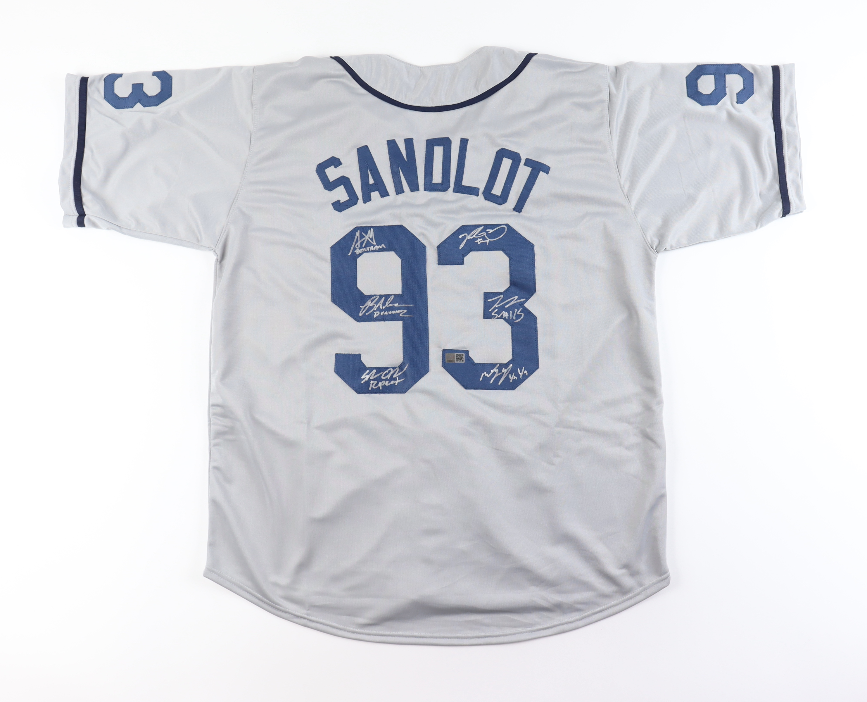 Jersey Cast-Signed by (6) with Tom Guiry, Shane Obedzinski, Grant Gelt, Brandon Adams with Multiple Inscriptions (TSE) at PristineAuction.com Jersey Cast-Signed by (6) with Tom Guiry, Shane Obedzinski, Grant Gelt, Brandon Adams with Multiple Inscriptions (TSE) at PristineAuction.com