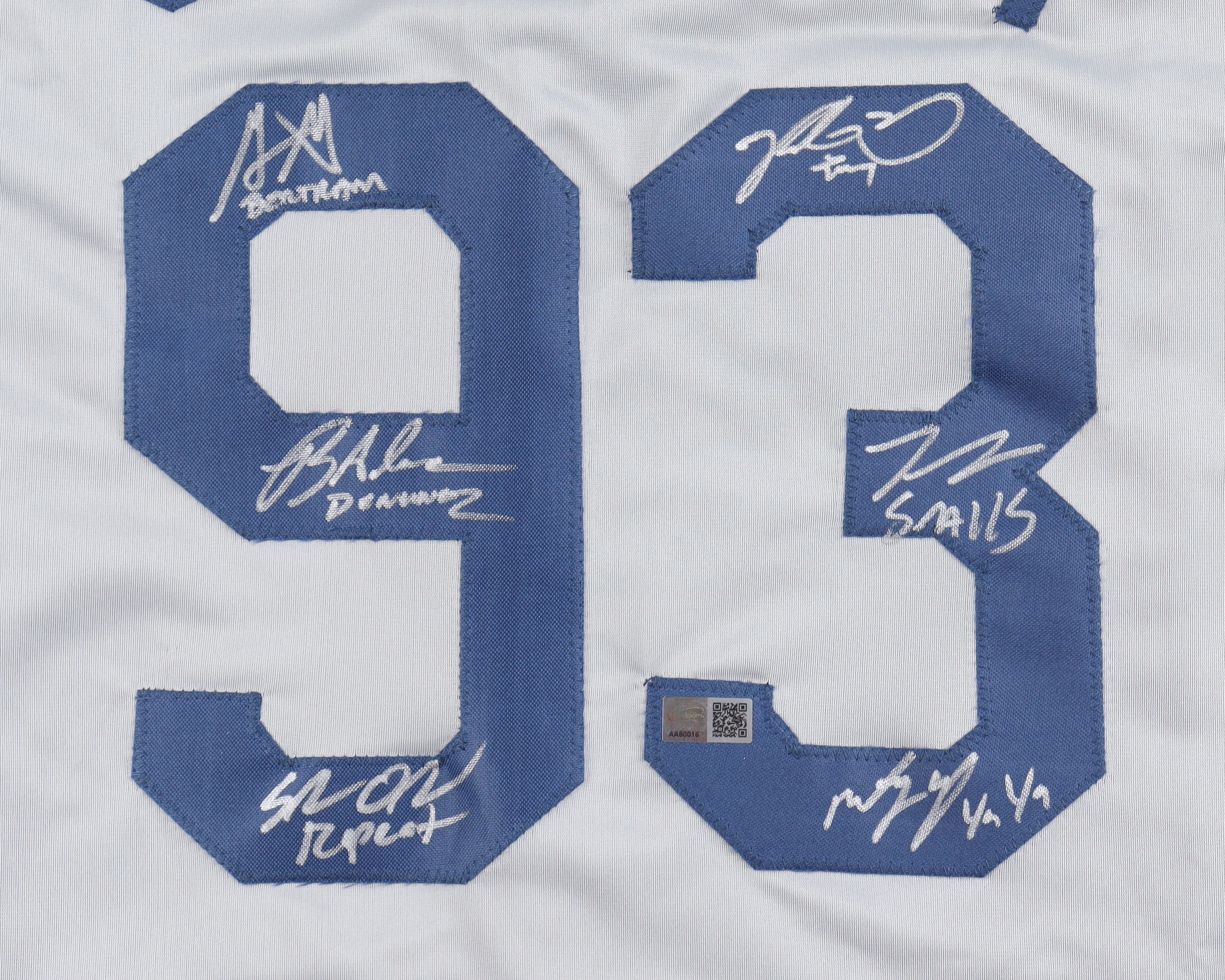 Jersey Cast-Signed by (6) with Tom Guiry, Shane Obedzinski, Grant Gelt, Brandon Adams with Multiple Inscriptions (TSE) at PristineAuction.com Jersey Cast-Signed by (6) with Tom Guiry, Shane Obedzinski, Grant Gelt, Brandon Adams with Multiple Inscriptions (TSE) at PristineAuction.com