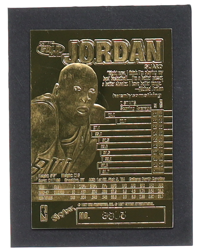 Michael Jordan 1997 Skybox Z-Force 23Kt Gold Card at PristineAuction.com Michael Jordan 1997 Skybox Z-Force 23Kt Gold Card at PristineAuction.com