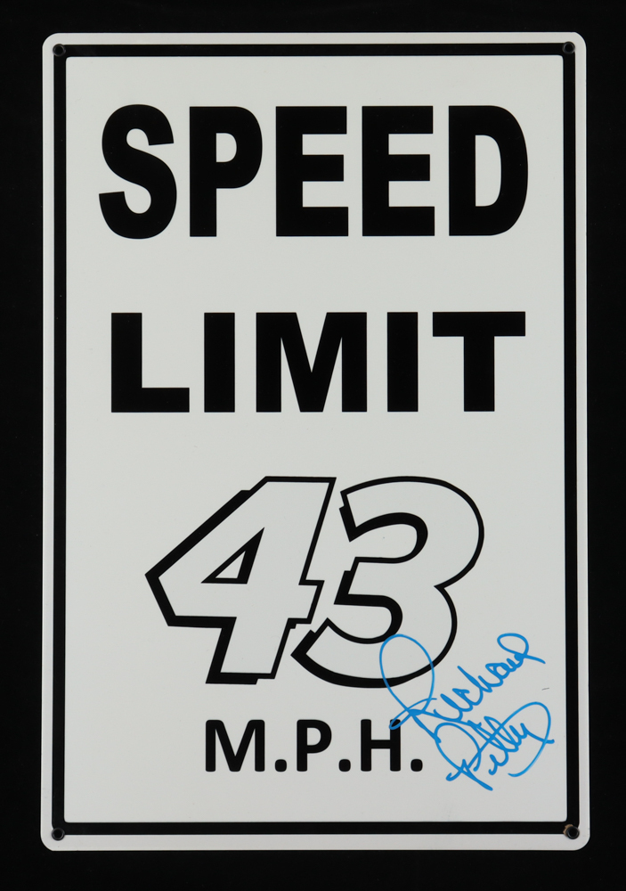 Richard Petty Signed 18" Metal Speed Limit 43 Sign (PA) at PristineAuction.com Richard Petty Signed 18" Metal Speed Limit 43 Sign (PA) at PristineAuction.com