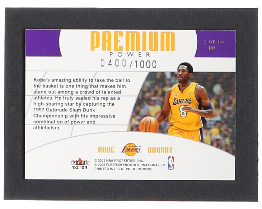 Kobe Bryant 2002-03 Fleer Premium Power #2 #0400/1000 at PristineAuction.com Kobe Bryant 2002-03 Fleer Premium Power #2 #0400/1000 at PristineAuction.com