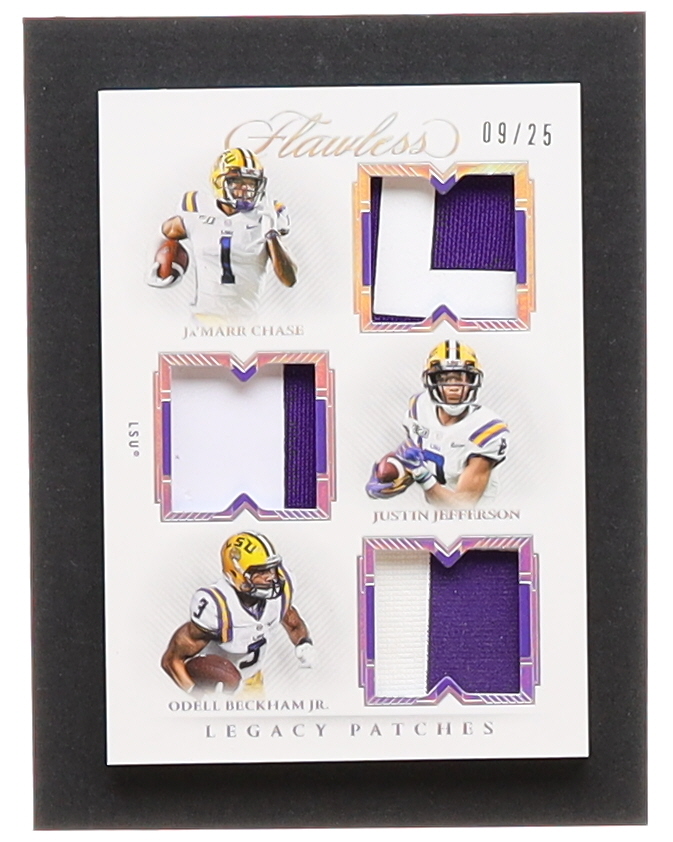 Odell Beckham Jr. / Ja'Marr Chase / Justin Jefferson 2022 Panini Flawless Collegiate Legacy Patches #8 #09/25 at PristineAuction.com Odell Beckham Jr. / Ja'Marr Chase / Justin Jefferson 2022 Panini Flawless Collegiate Legacy Patches #8 #09/25 at PristineAuction.com