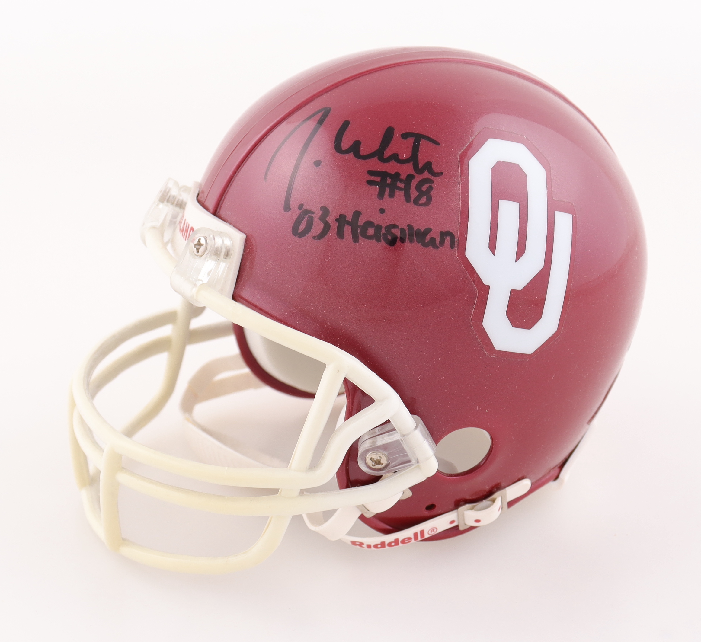 Jason White Signed Oklahoma Sooners Mini Helmet Inscribed "03 Heisman" (Beckett) at PristineAuction.com Jason White Signed Oklahoma Sooners Mini Helmet Inscribed "03 Heisman" (Beckett) at PristineAuction.com