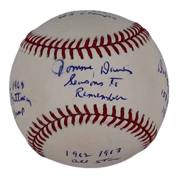 Tommy Davis Signed OML Baseball with Multiple Career Inscriptions (PSA) at PristineAuction.com Tommy Davis Signed OML Baseball with Multiple Career Inscriptions (PSA) at PristineAuction.com