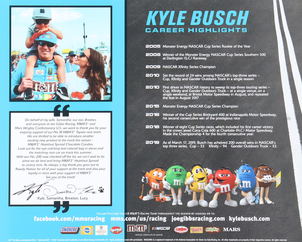 Kyle Busch Signed NASCAR 8x10 Photo (Beckett) at PristineAuction.com Kyle Busch Signed NASCAR 8x10 Photo (Beckett) at PristineAuction.com