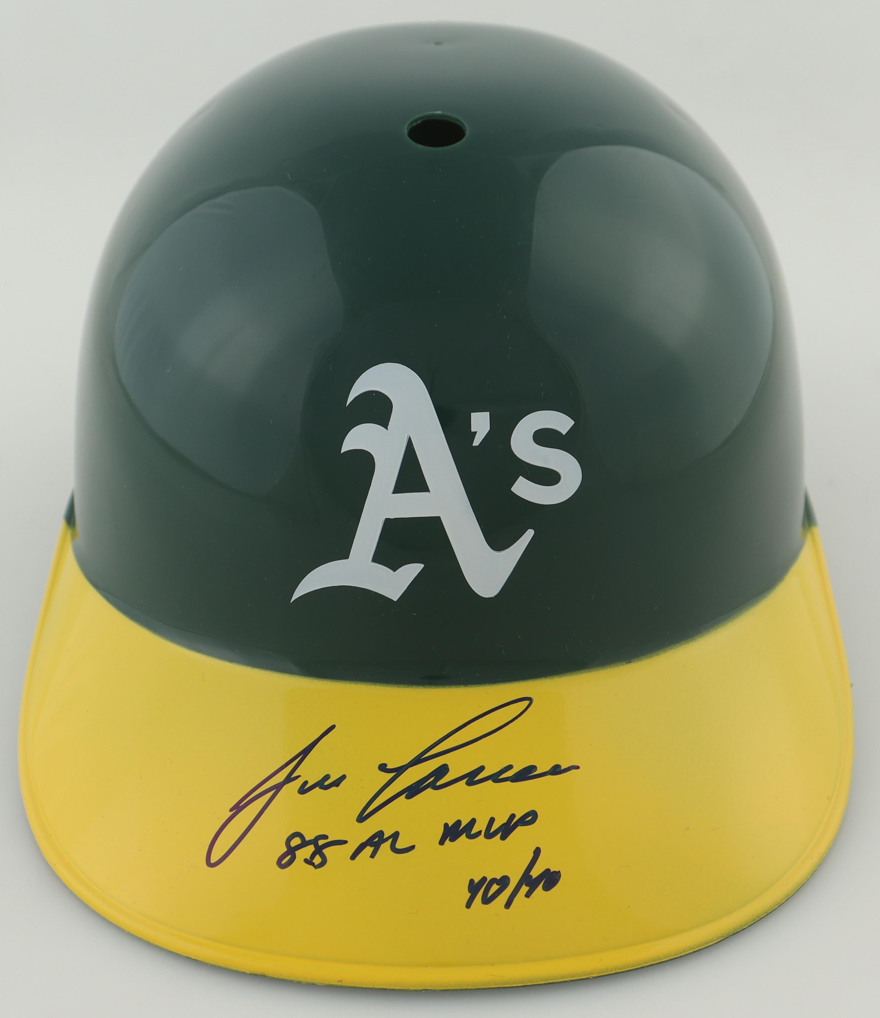 Jose Canseco Signed Athletics Full-Size Batting Helmet Inscribed "88 AL MVP 40/40" (JSA) at PristineAuction.com Jose Canseco Signed Athletics Full-Size Batting Helmet Inscribed "88 AL MVP 40/40" (JSA) at PristineAuction.com