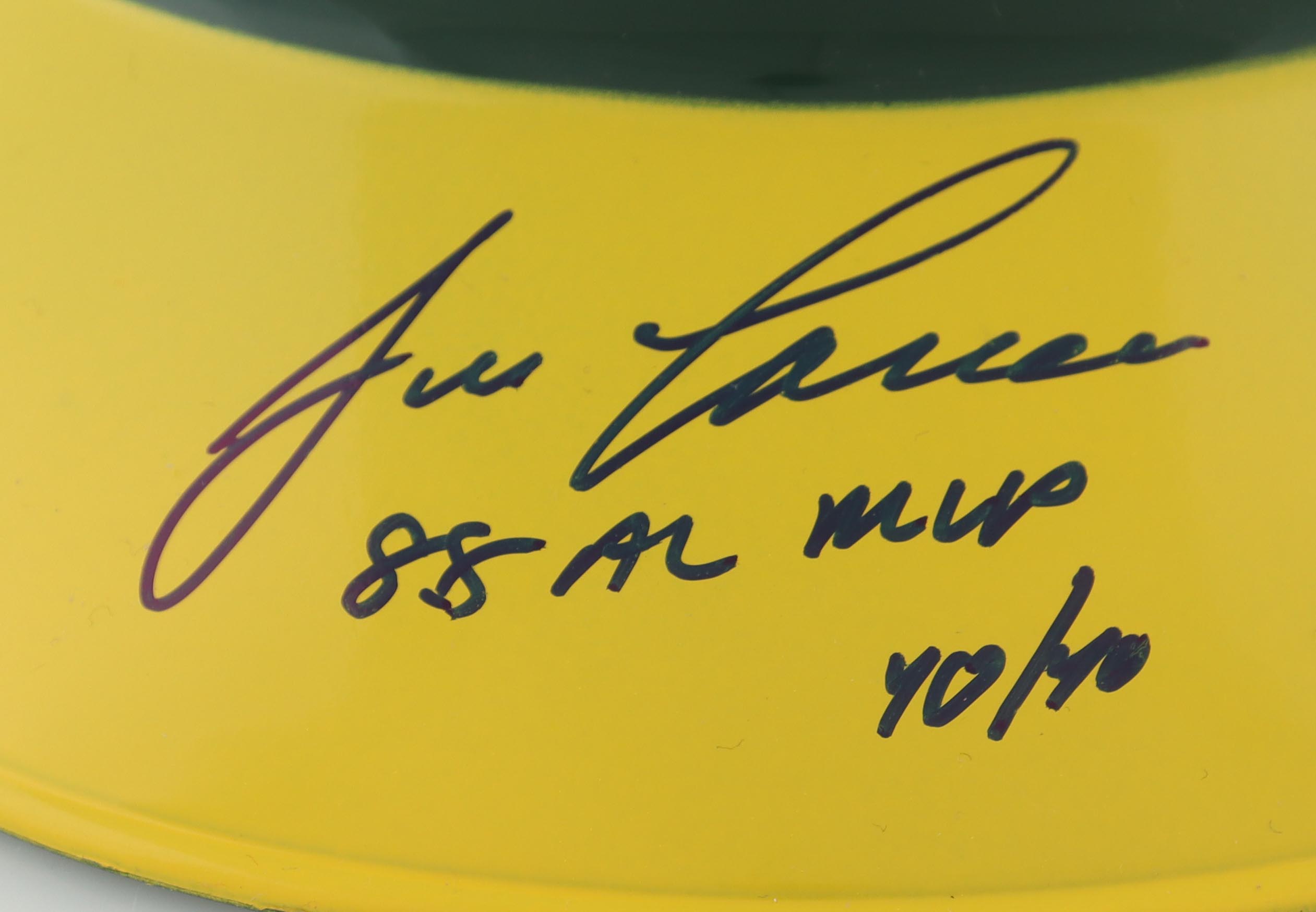Jose Canseco Signed Athletics Full-Size Batting Helmet Inscribed "88 AL MVP 40/40" (JSA) at PristineAuction.com Jose Canseco Signed Athletics Full-Size Batting Helmet Inscribed "88 AL MVP 40/40" (JSA) at PristineAuction.com
