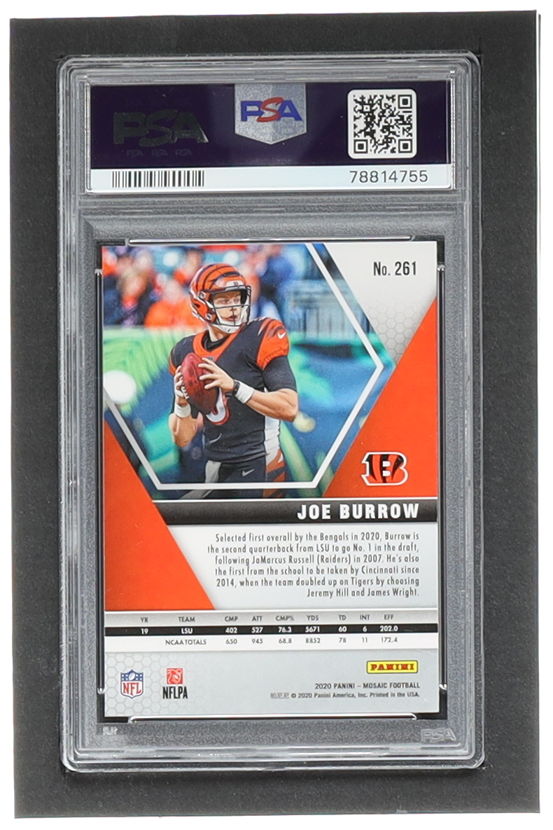 Joe Burrow 2020 Panini Mosaic #261 DEB RC (PSA 10) at PristineAuction.com Joe Burrow 2020 Panini Mosaic #261 DEB RC (PSA 10) at PristineAuction.com