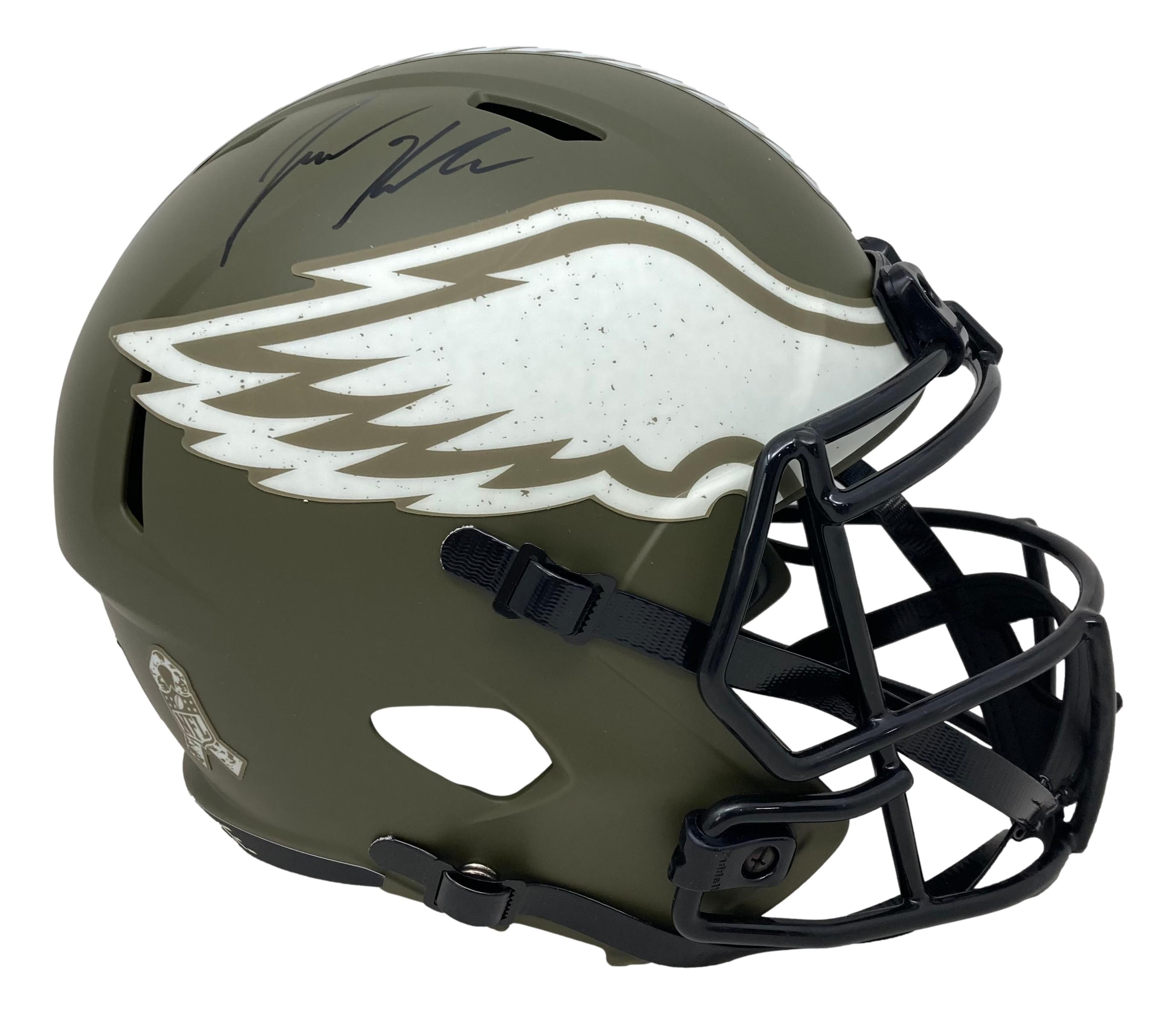 Jason Kelce Signed Eagles Full-Size Salute To Service Alternate Speed Helmet (PSA) at PristineAuction.com Jason Kelce Signed Eagles Full-Size Salute To Service Alternate Speed Helmet (PSA) at PristineAuction.com