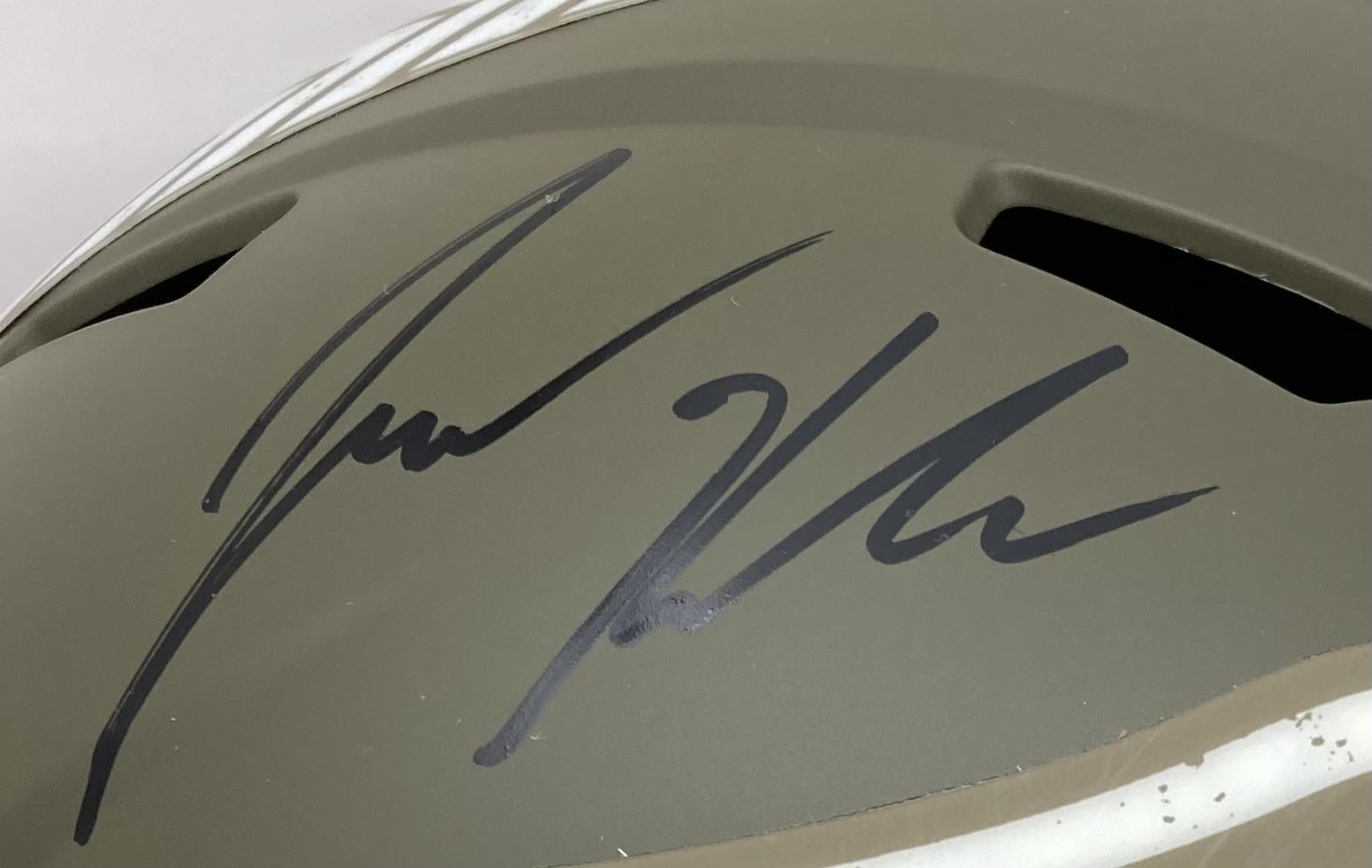 Jason Kelce Signed Eagles Full-Size Salute To Service Alternate Speed Helmet (PSA) at PristineAuction.com Jason Kelce Signed Eagles Full-Size Salute To Service Alternate Speed Helmet (PSA) at PristineAuction.com