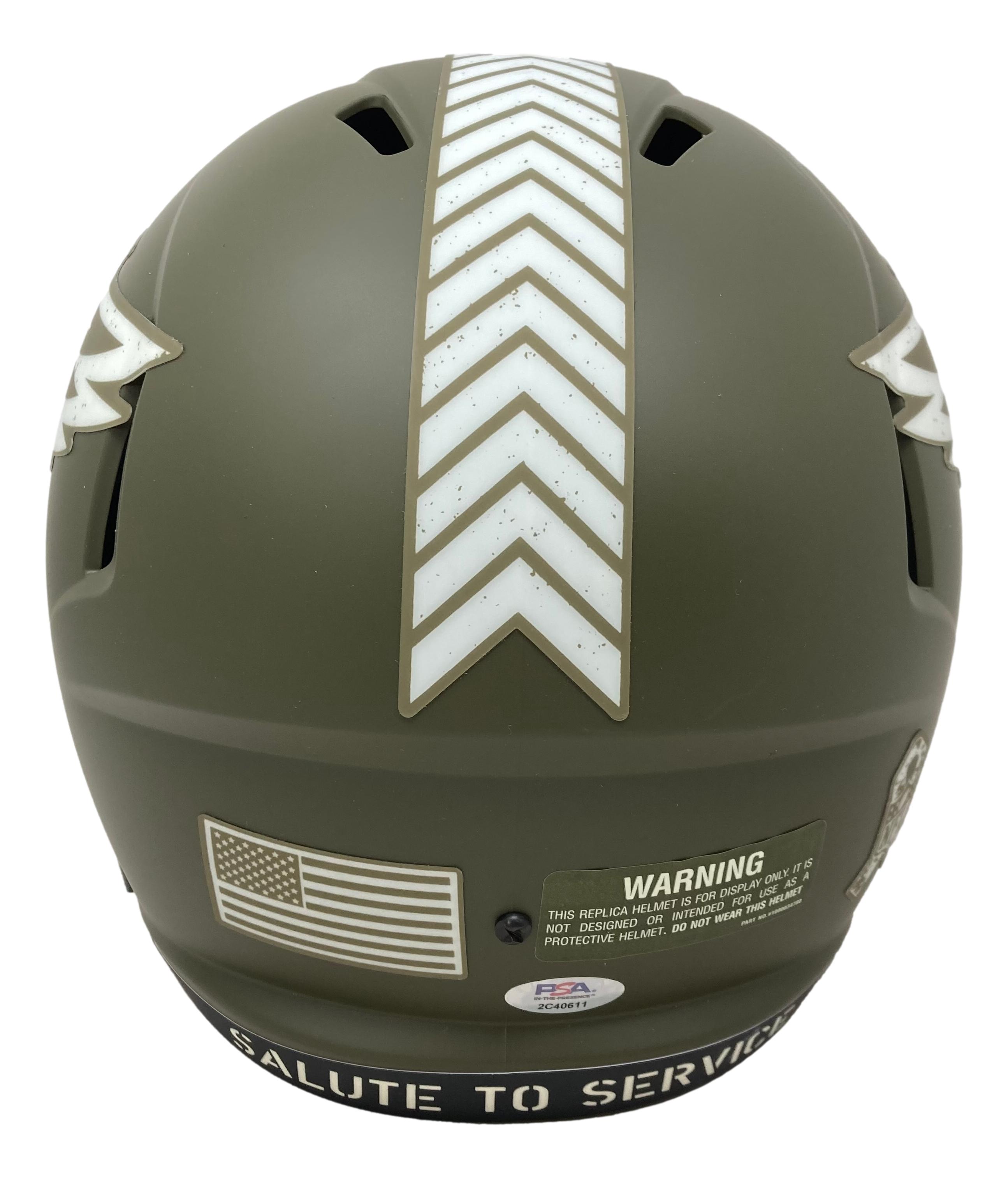 Jason Kelce Signed Eagles Full-Size Salute To Service Alternate Speed Helmet (PSA) at PristineAuction.com Jason Kelce Signed Eagles Full-Size Salute To Service Alternate Speed Helmet (PSA) at PristineAuction.com