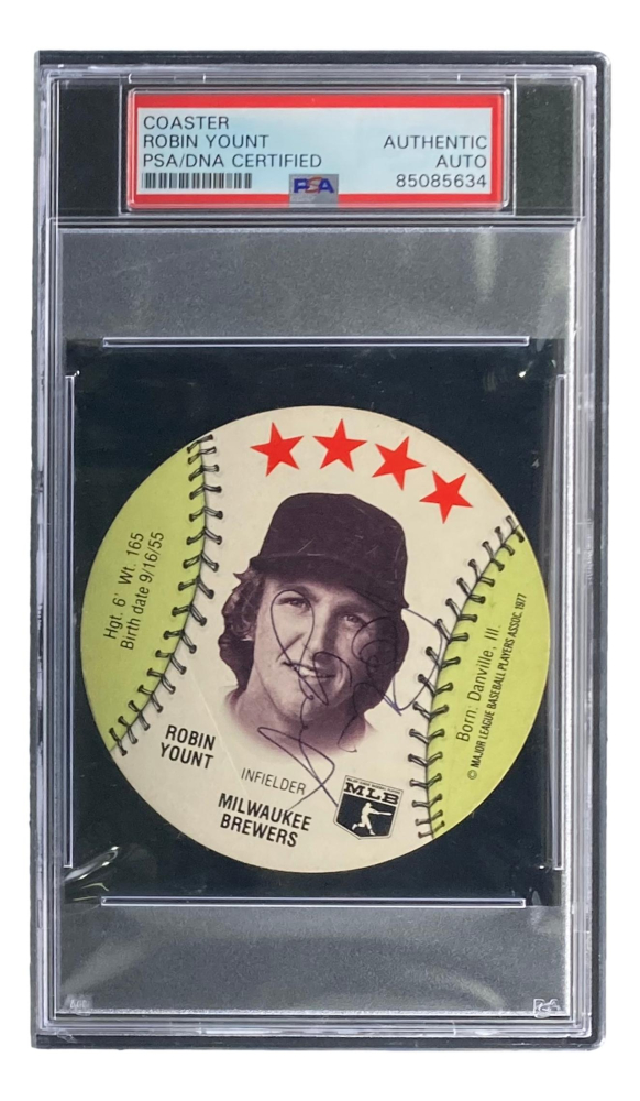 Robin Yount Signed Signed Brewers 1977 Disc Card (PSA) | Pristine Auction