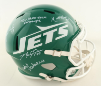 Jets Full Size Speed Helmet Signed by (4) With Mark Gastineau, Abdul Salaam Inscribed "New York Sack Exchange" (JSA) at PristineAuction.com