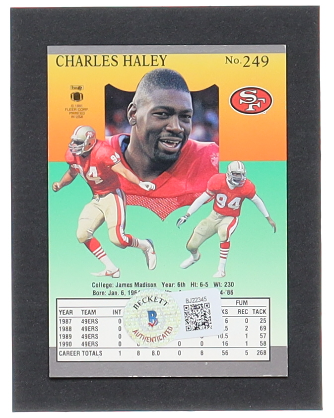 Charles Haley Signed 1991 Ultra #249 (Beckett) at PristineAuction.com Charles Haley Signed 1991 Ultra #249 (Beckett) at PristineAuction.com