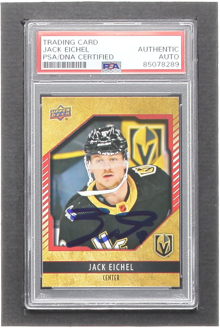 Jack Eichel Signed 2022-23 Upper Deck VGK Team Pack 4 #VGKJE (PSA) at PristineAuction.com Jack Eichel Signed 2022-23 Upper Deck VGK Team Pack 4 #VGKJE (PSA) at PristineAuction.com