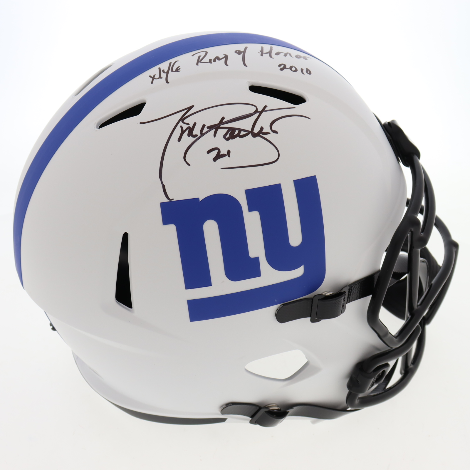 Tiki Barber Signed Giants Full-Size Lunar Eclipse Alternate Speed Helmet Inscribed "NYG Ring of Honor 2010" (Beckett) at PristineAuction.com Tiki Barber Signed Giants Full-Size Lunar Eclipse Alternate Speed Helmet Inscribed "NYG Ring of Honor 2010" (Beckett) at PristineAuction.com
