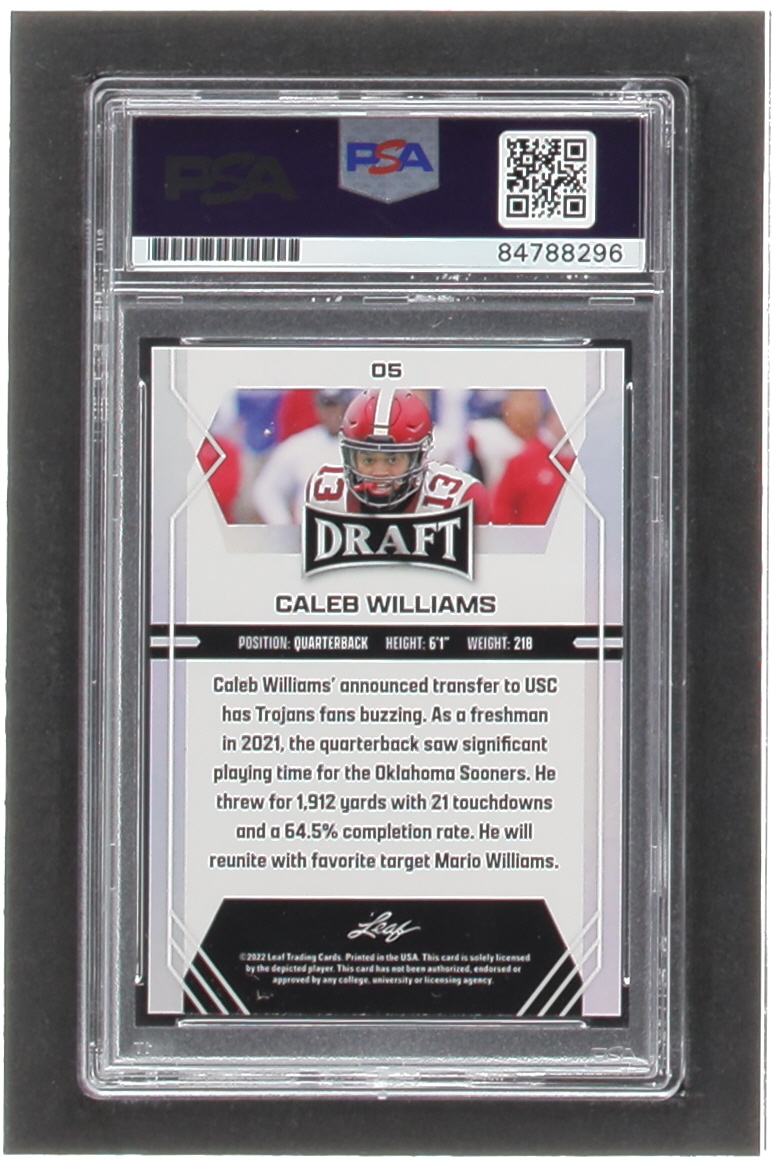Caleb Williams Signed 2022 Leaf Draft Retail Blue #5 RC (PSA) at PristineAuction.com Caleb Williams Signed 2022 Leaf Draft Retail Blue #5 RC (PSA) at PristineAuction.com