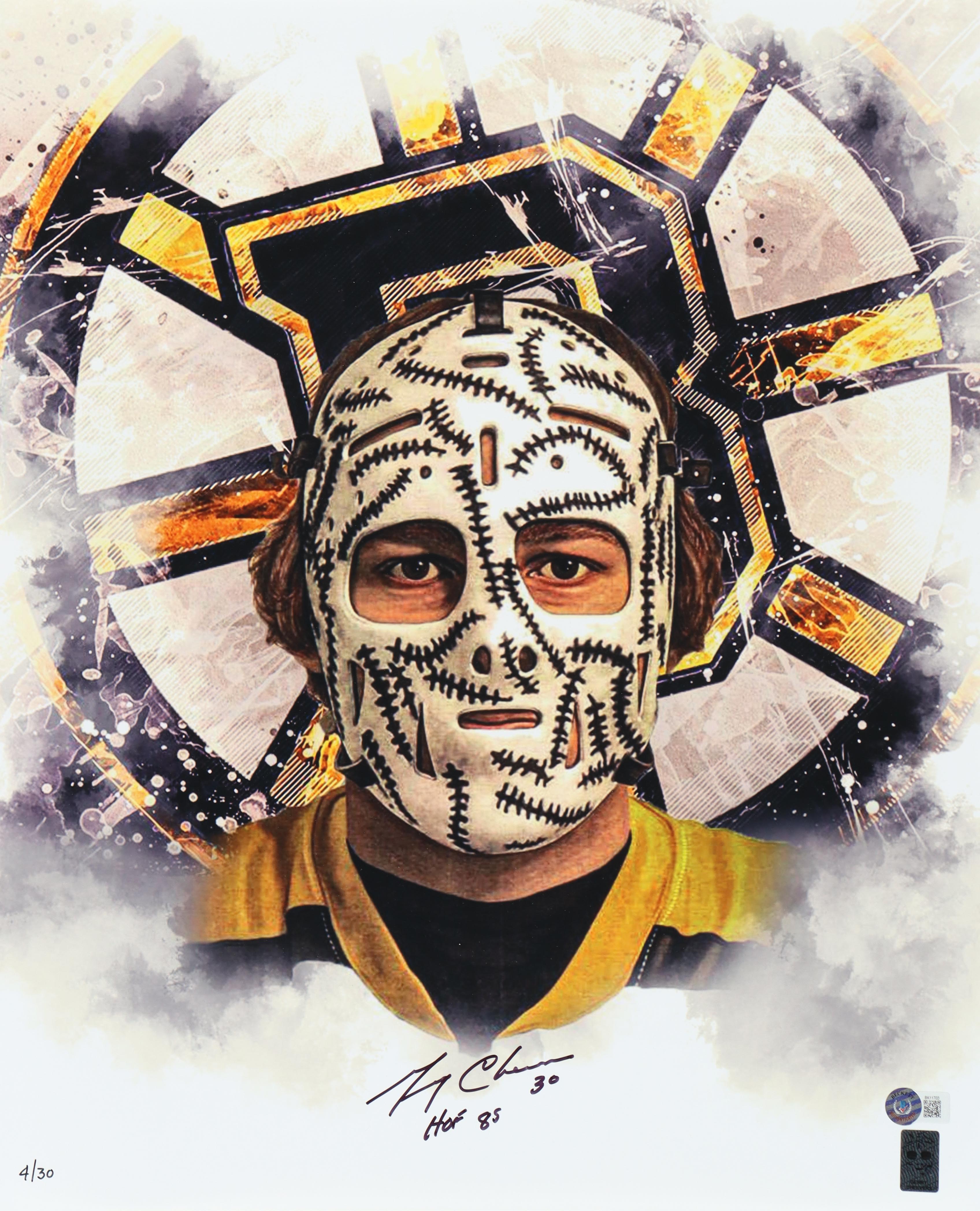 Gerry Cheevers Signed LE Bruins 16x20 Photo Inscribed "HOF 85" (Beckett & Cheevers) at PristineAuction.com Gerry Cheevers Signed LE Bruins 16x20 Photo Inscribed "HOF 85" (Beckett & Cheevers) at PristineAuction.com
