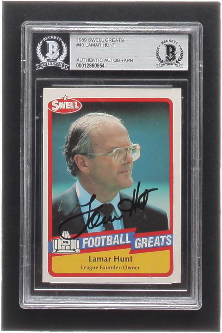 Lamar Hunt Signed 1989 Swell Greats #40 (BGS) at PristineAuction.com Lamar Hunt Signed 1989 Swell Greats #40 (BGS) at PristineAuction.com