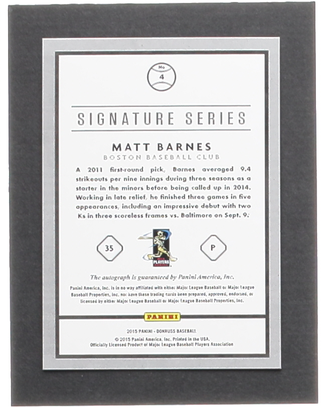 Matt Barnes 2015 Donruss Signature Series #4 at PristineAuction.com Matt Barnes 2015 Donruss Signature Series #4 at PristineAuction.com