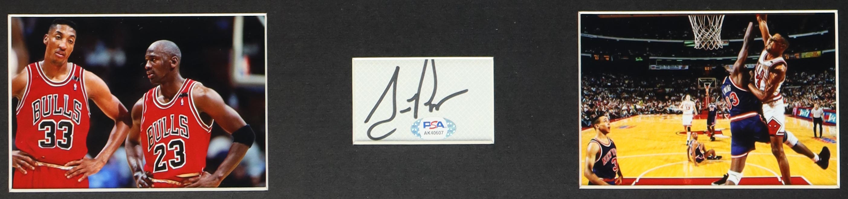 Scottie Pippen Signed Custom Framed Cut Display with Jersey (PSA) at PristineAuction.com Scottie Pippen Signed Custom Framed Cut Display with Jersey (PSA) at PristineAuction.com