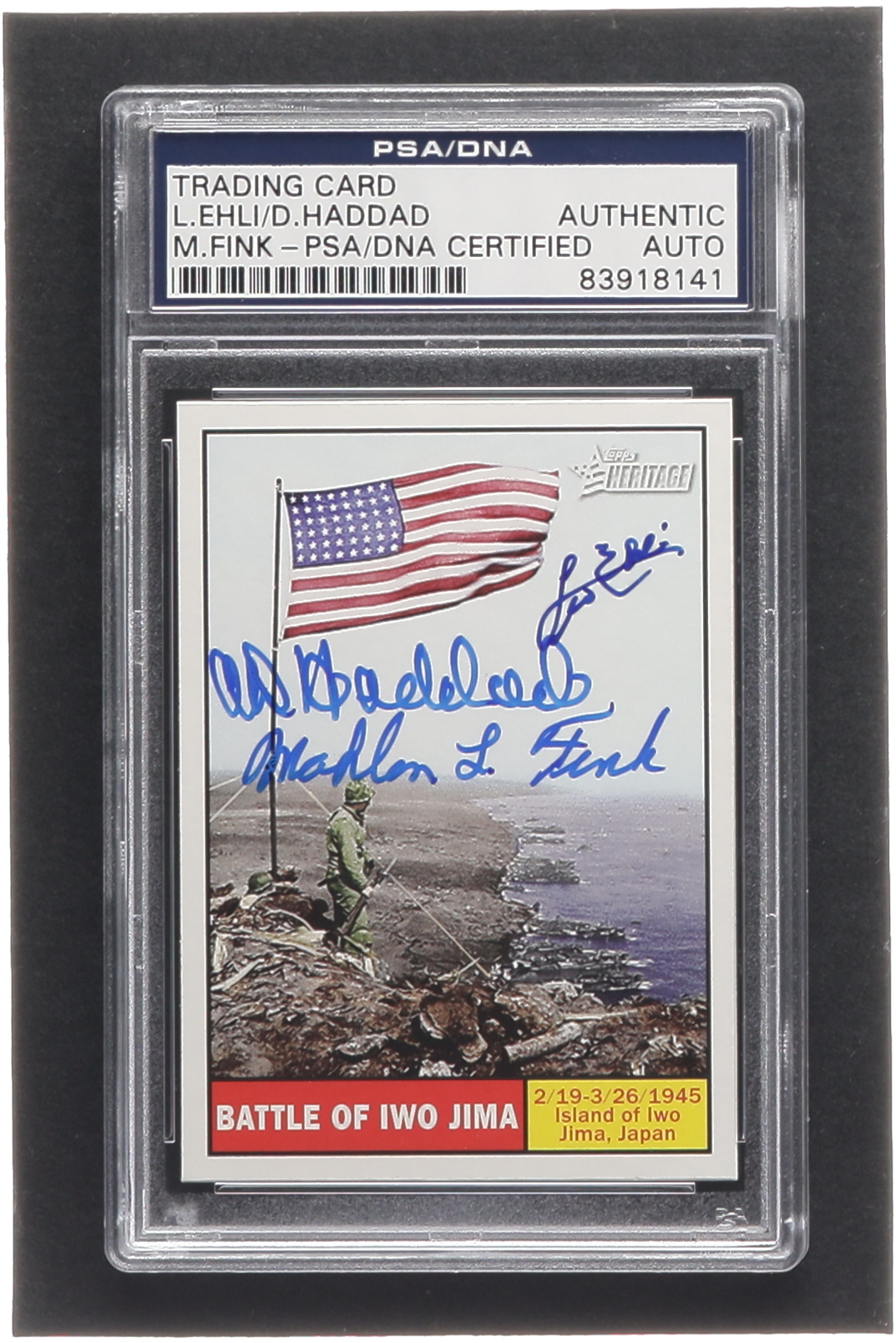 Leo Ehli Signed 2009 Topps American Heritage Heroes #121 Battle of Iwo Jima (PSA) at PristineAuction.com Leo Ehli Signed 2009 Topps American Heritage Heroes #121 Battle of Iwo Jima (PSA) at PristineAuction.com