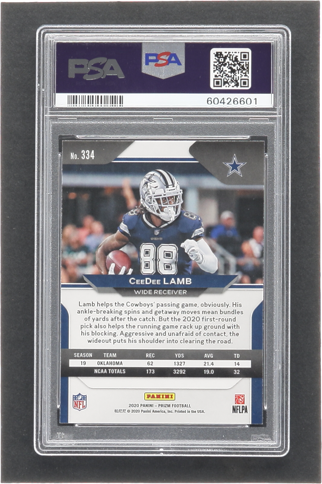 CeeDee Lamb 2020 Panini Prizm #334A RC (PSA 10) at PristineAuction.com CeeDee Lamb 2020 Panini Prizm #334A RC (PSA 10) at PristineAuction.com