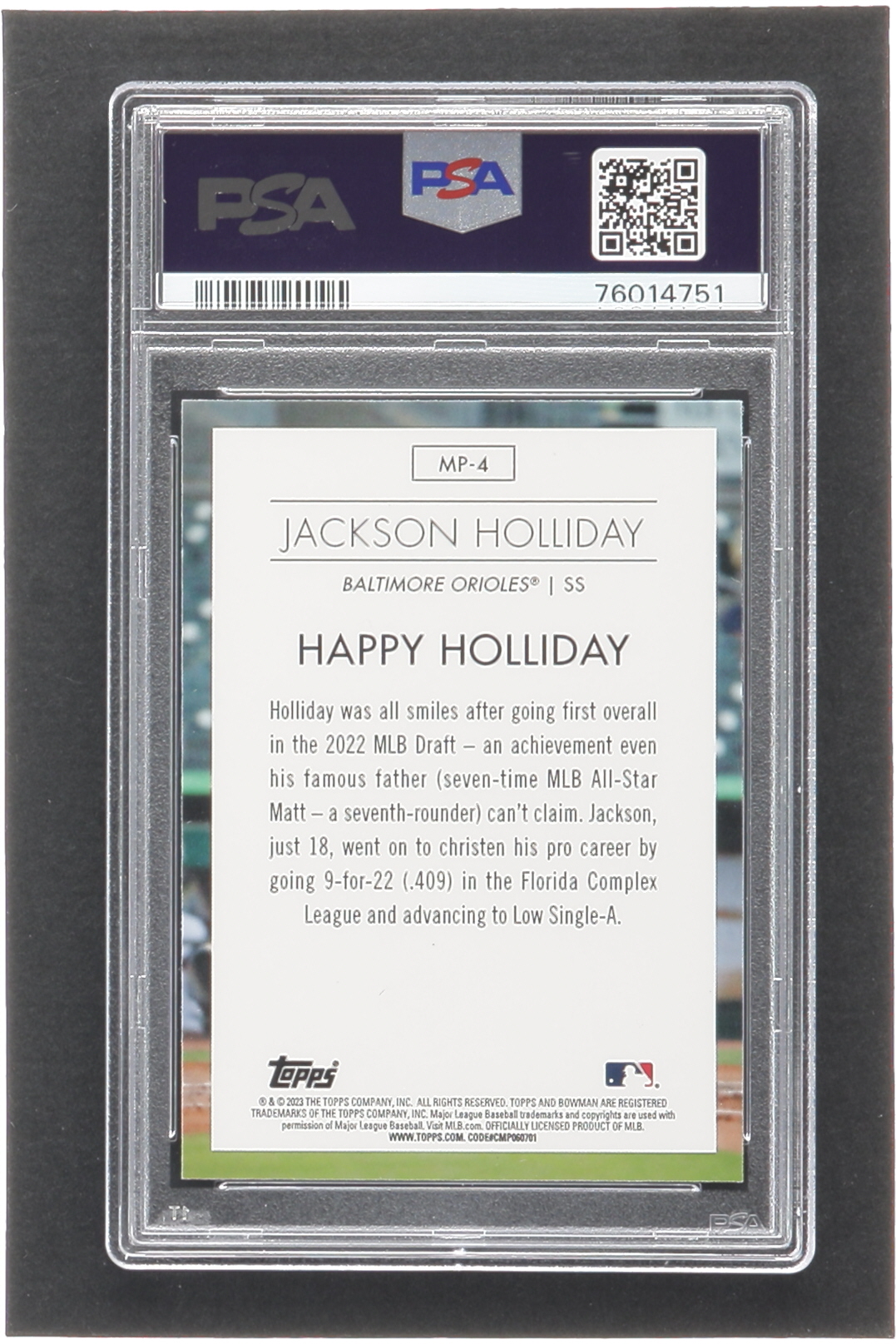 Jackson Holliday 2023 Bowman Chrome Modern Prospect #MP4 RC (PSA 10) at PristineAuction.com Jackson Holliday 2023 Bowman Chrome Modern Prospect #MP4 RC (PSA 10) at PristineAuction.com