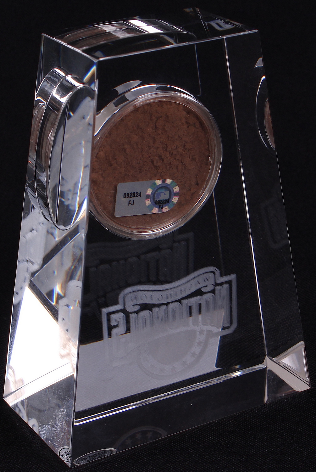 Washington Nationals Crystal Desk Piece with Game-Used Dirt (Steiner COA & MLB) at PristineAuction.com Washington Nationals Crystal Desk Piece with Game-Used Dirt (Steiner COA & MLB) at PristineAuction.com