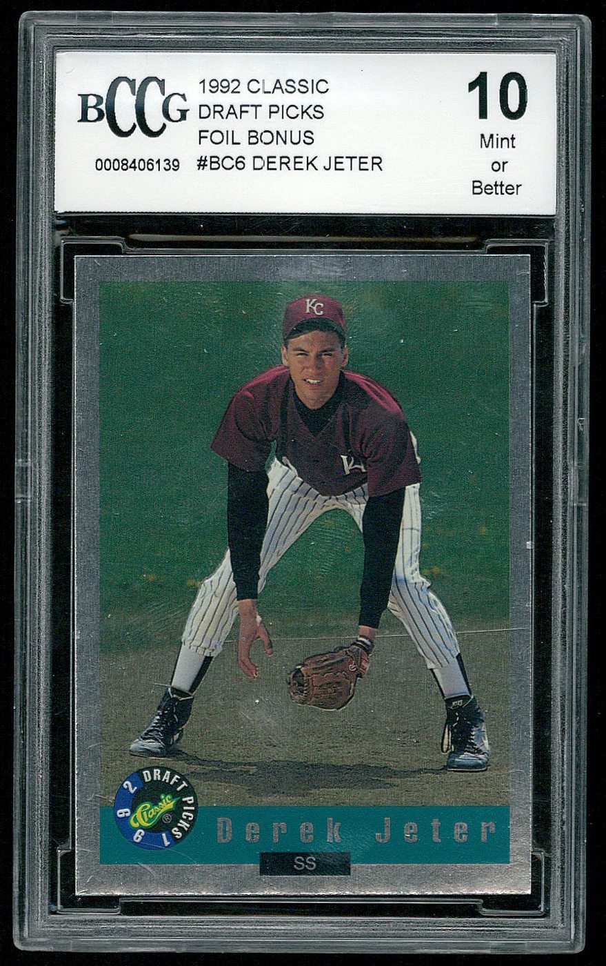 Derek Jeter 1992 Classic Draft Picks Foil Bonus #BC6 (BCCG 10) at PristineAuction.com Derek Jeter 1992 Classic Draft Picks Foil Bonus #BC6 (BCCG 10) at PristineAuction.com