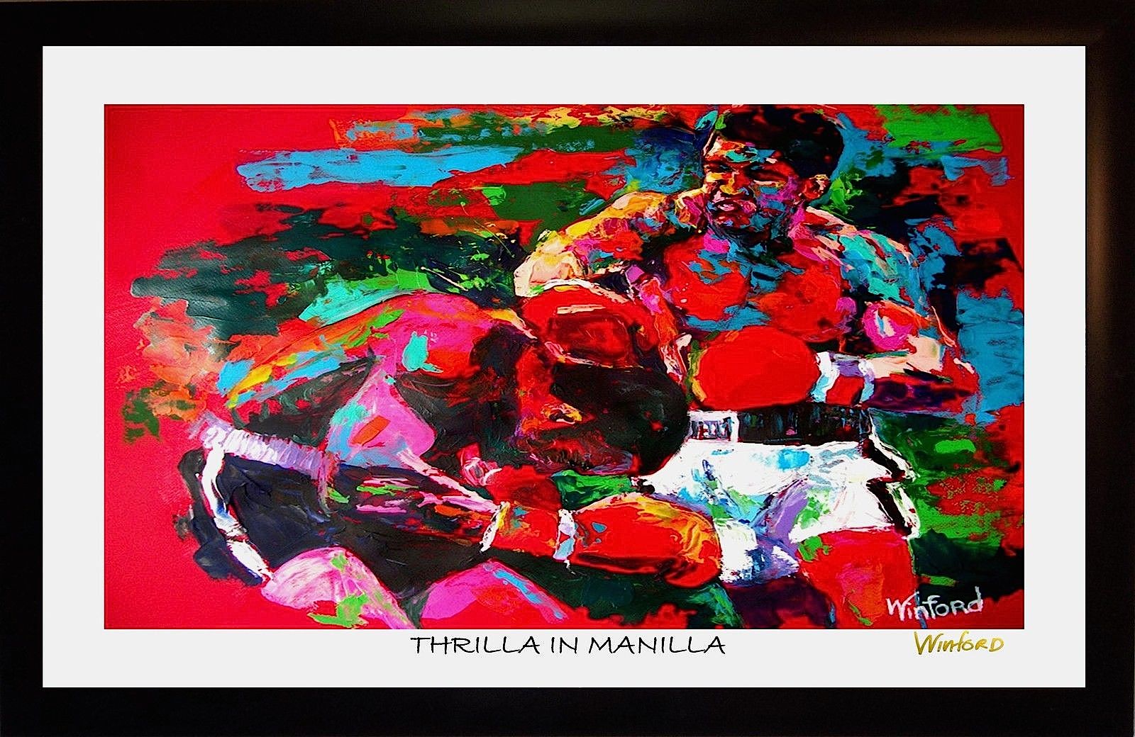 Muhammad Ali vs. Joe Frazier 11x17 "Thrilla in Manilla" Signed Winford Lithograph (Winford COA) at PristineAuction.com Muhammad Ali vs. Joe Frazier 11x17 "Thrilla in Manilla" Signed Winford Lithograph (Winford COA) at PristineAuction.com