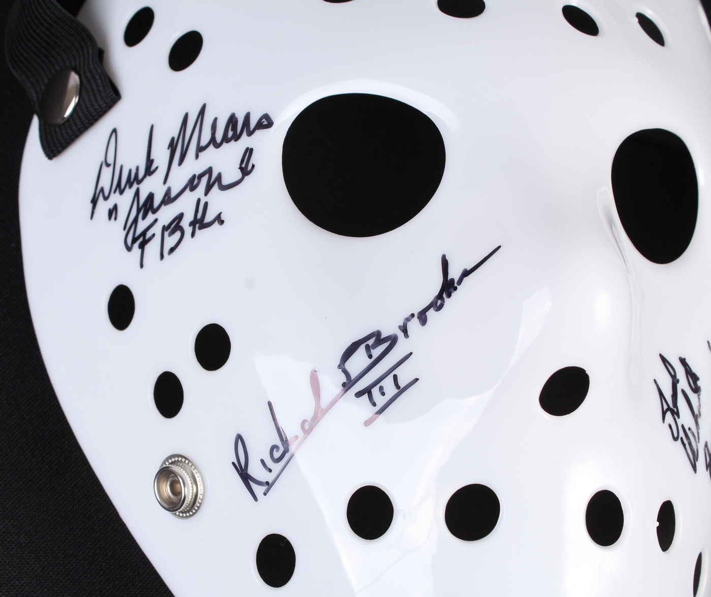 Ari Lehman, Derek Mears, Richard Brooker, Kane Hodder, & Ted White Signed Jason "Friday the 13th" Hockey Mask Inscribed "Jason 1", "Jason F13th", "Jason 7,8 9, X", & "Jason 4" (JSA COA) at PristineAuction.com Ari Lehman, Derek Mears, Richard Brooker, Kane Hodder, & Ted White Signed Jason "Friday the 13th" Hockey Mask Inscribed "Jason 1", "Jason F13th", "Jason 7,8 9, X", & "Jason 4" (JSA COA) at PristineAuction.com