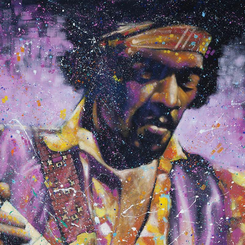 Jimi Hendrix Stephen Fishwick タイダイ染め加工 T