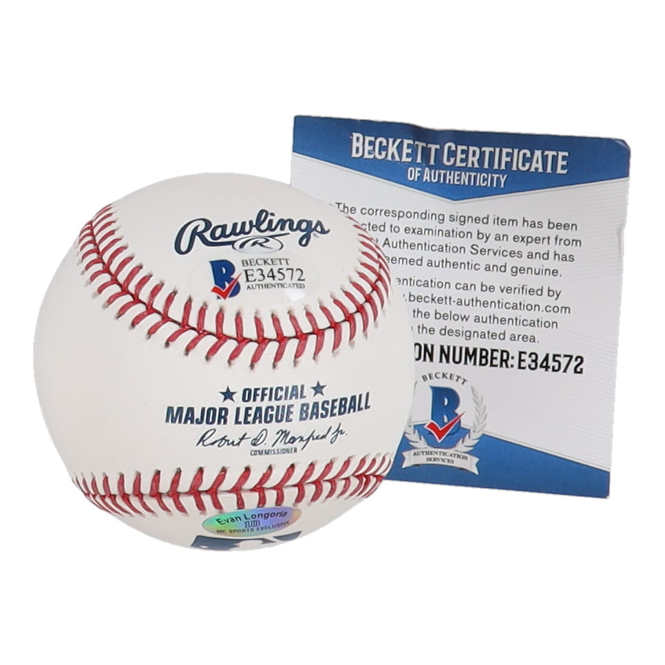 Evan Longoria Signed OML Baseball (Beckett) at PristineAuction.com Evan Longoria Signed OML Baseball (Beckett) at PristineAuction.com