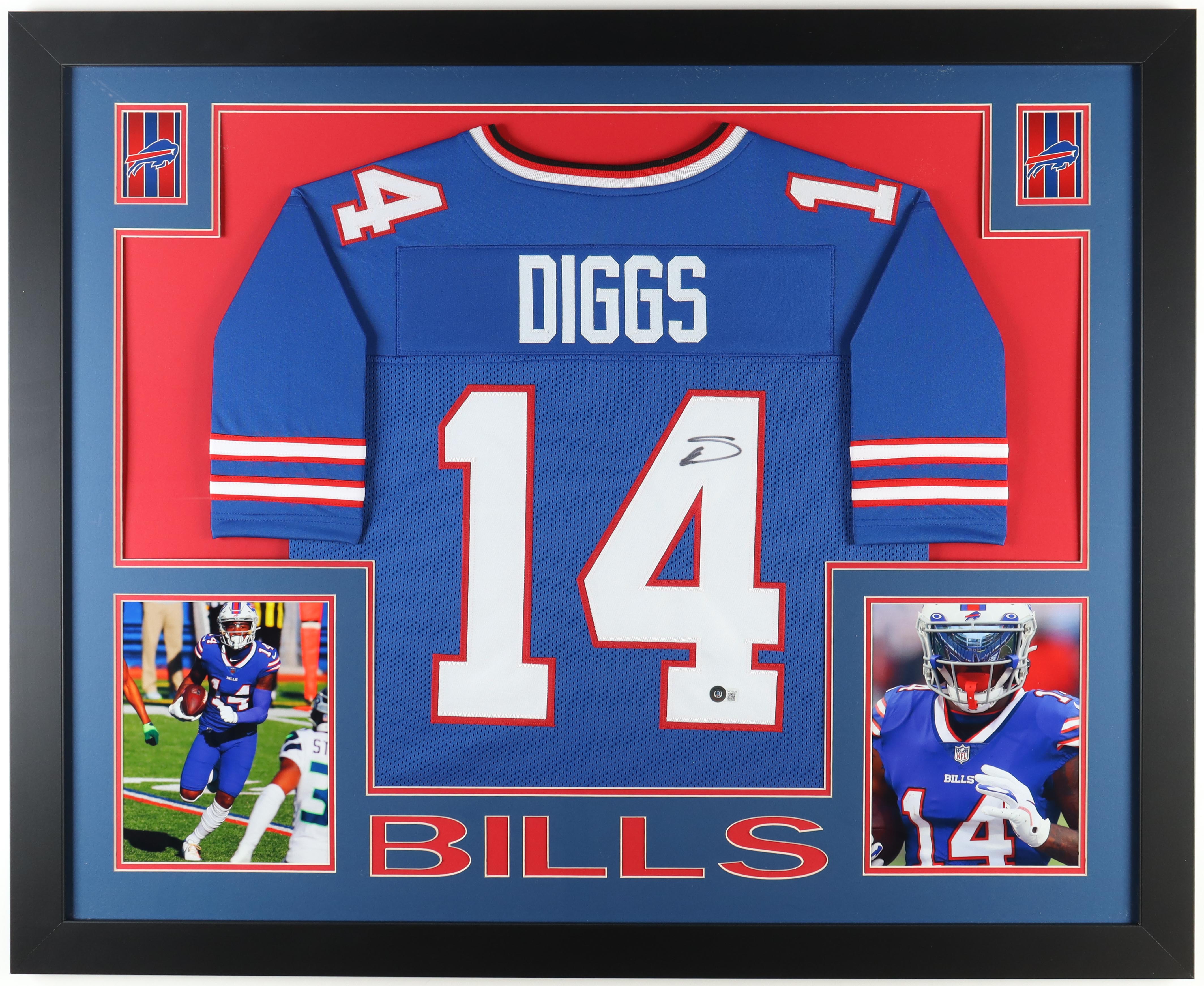 Stefon Diggs Signed Custom Framed Jersey Display (Beckett) at PristineAuction.com Stefon Diggs Signed Custom Framed Jersey Display (Beckett) at PristineAuction.com