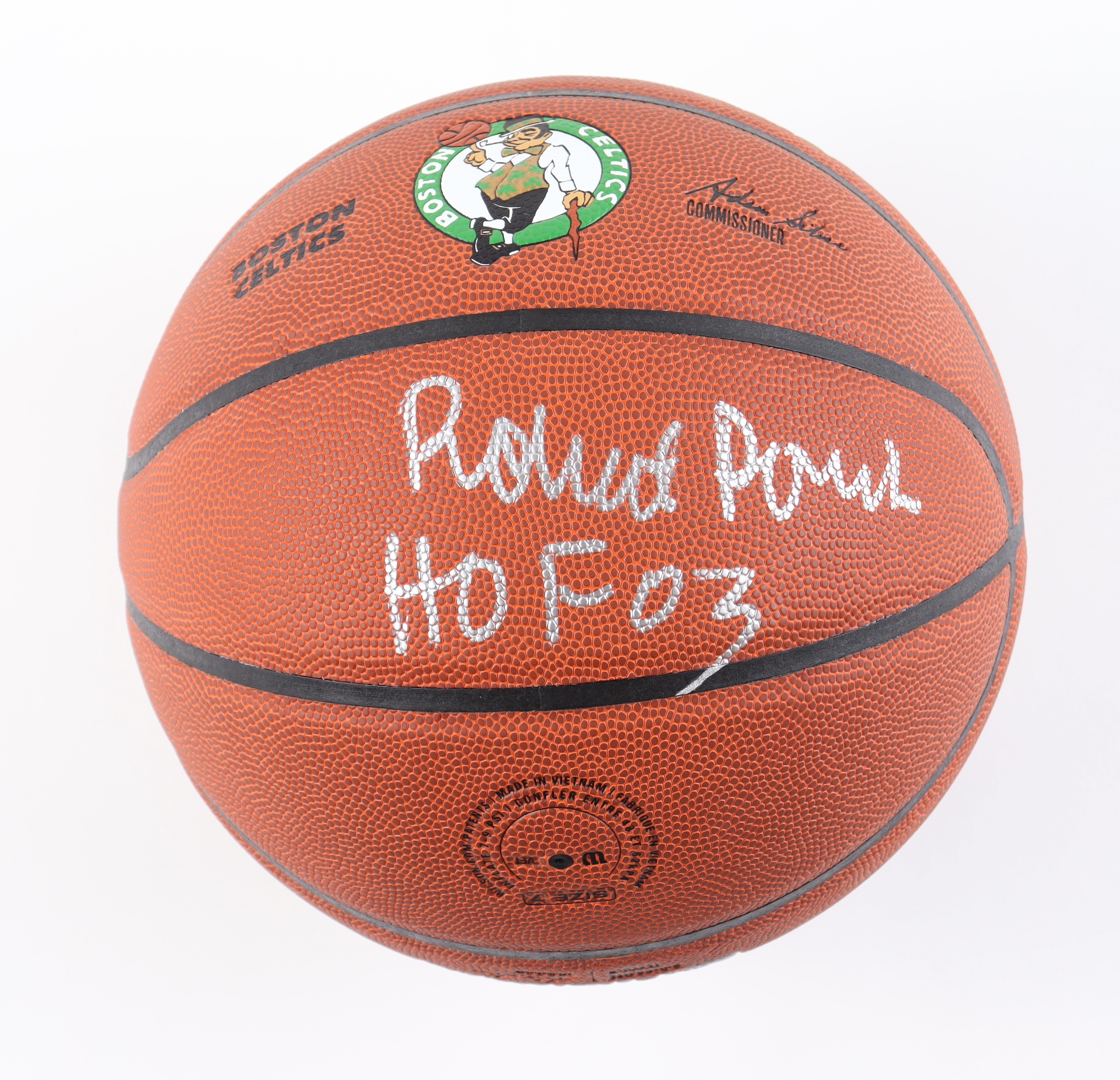 Robert Parish Signed Celtics Logo NBA Basketball Inscribed "HOF 03" (Schwartz Sports) at PristineAuction.com Robert Parish Signed Celtics Logo NBA Basketball Inscribed "HOF 03" (Schwartz Sports) at PristineAuction.com