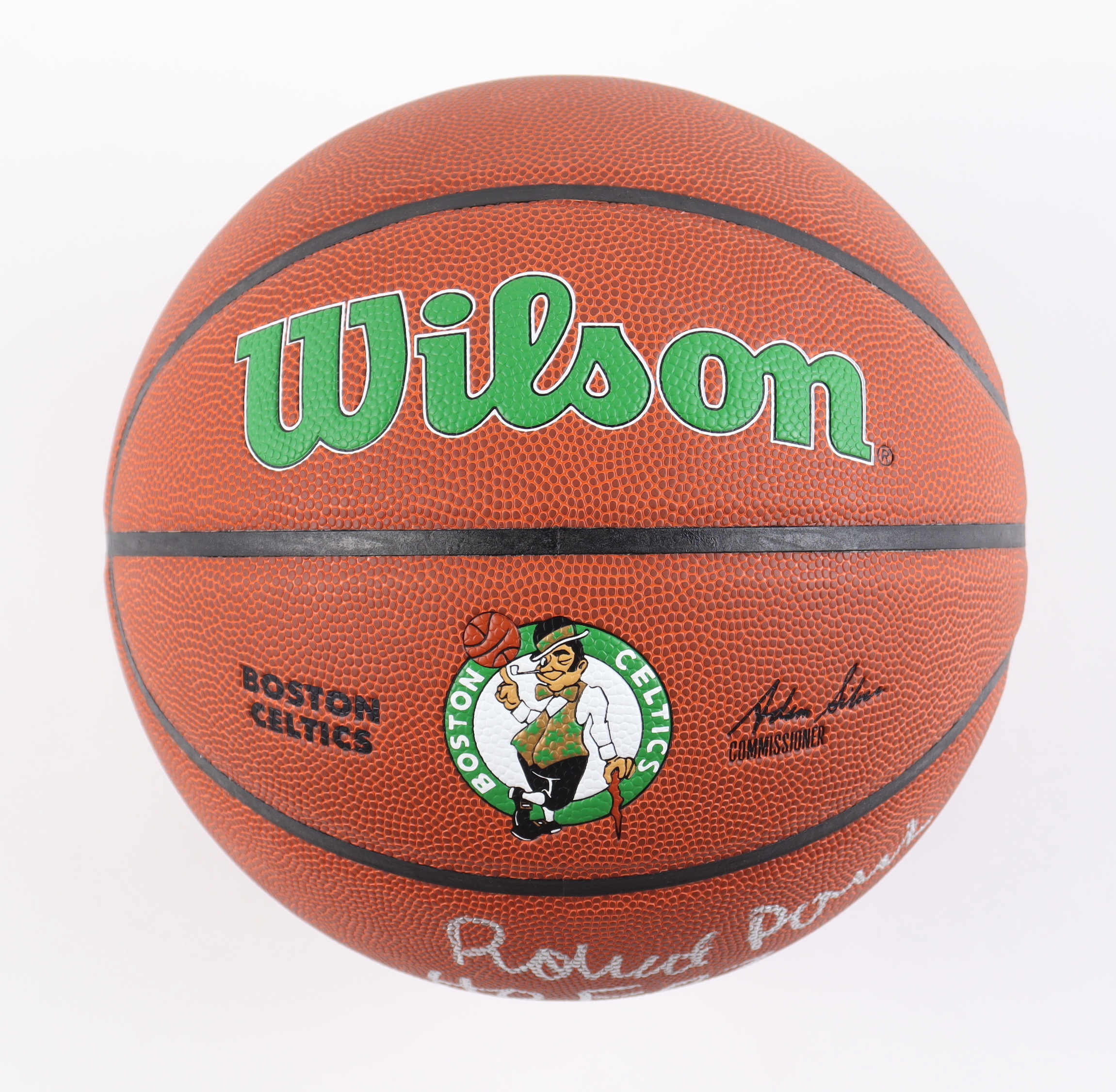 Robert Parish Signed Celtics Logo NBA Basketball Inscribed "HOF 03" (Schwartz Sports) at PristineAuction.com Robert Parish Signed Celtics Logo NBA Basketball Inscribed "HOF 03" (Schwartz Sports) at PristineAuction.com